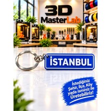 3D MasterLab 3D Baskı Şehir Tabelası Anahtarlığı 3D Baskı Plaka Anahtarlık / 1 Adet