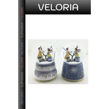 Veloria Premium Hediyelik Eşya Oda Süsü Ev Aksesuarı Kış Masalı Kar Küresı Orta Boy