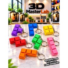 3D MasterLab 3D Baskı Şekilli Mekanik Klavye Anahtarlık – Tetris Anahtarlık – Klik Sesli Mekanik Klavye Anahtarlık - 1 Adet