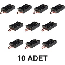 Devremarkt 10 Adet 18650 3lü Pil Kutusu Seri 3 Adet 11.1V Seri Lityum Lion Batarya Yuvası Mobil Güç Kaynağı Powerbank Tutucu 15CM Kablolu