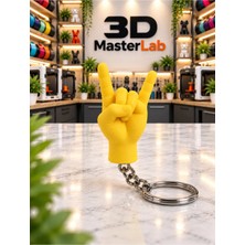 3D MasterLab 3D Baskı Rock El Işareti Anahtarlık