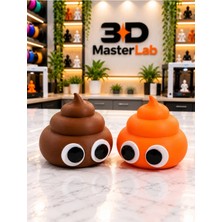 3D MasterLab 3D Baskı Renkli Sevimli Kaka Figürü Dekoratif Obje