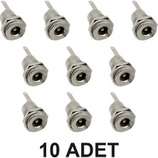 Devremarkt 10 Adet 2.1mm Dc Güç Soketi Metal 5.5x2.1mm Panel Tip Dc Soket Power Soket Adaptör Girişi DC099