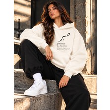 Hai Collection Haı Collectıon Sabır Baskılı Oversize Kapüşonlu Sweatshirt Çok Renkli Unisex Hoodie