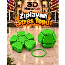 3D MasterLab 3D Baskı Zıplayan Stres Topu Clicker Stres Topu – Lastik Mekanizmalı 3D Baskı Mekanik Fidget Oyuncak - Hoplaç - Zıplaç