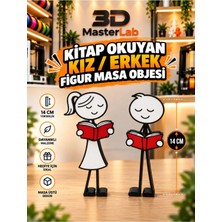 3D MasterLab 3D Baskı Kitap Okuyan Kız ve Erkek Biblosu 3D Baskı