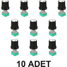 Devremarkt 10 Adet 3 Pin 50KOHM Potansiyometre B50K Pot Başlıklı Tırtıklı 15MM Döner Ayarlanabilir Direnç Ses Parlaklık Voltaj Ayarı Amfi Anfi Araba Teyp Güç