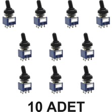 Devremarkt 10 Adet MTS-203 Mini Toggle Çift Anahtar 3A 250V On / Off / On 6 Pin 3 Pozisyon Su Geçirmez Başlık Kapak Endüstriyel Kontrol Otomobil Mekanik Switch