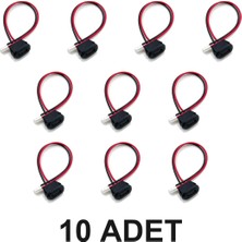 Devremarkt 10 Adet 2 Pin Type C USB Uzatma Kablosu 10CM Siyah Type C Panel Montaj Dişi Soket Kablolu Şarj Kablosu Usb-C