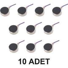 Devremarkt 10 Adet Titreşim Motoru 8mm 0834 12000 Rpm Dc 2V/5V Küçük Telefon Oyuncak Saat Düğme Para Tip Yuvarlak Düz Mesaj Uyarı
