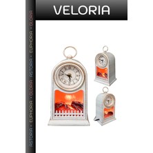 Veloria Delux Serisi Saat Vintage Dekoratif Masa Saati Nostaljik Salon Aksesuarı Ev Dekorasyonu Vitrin Süsü