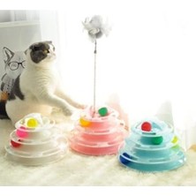 Odea 24 x 13 cm Boyutunda Pembe Yuvarlak Kedi Oyuncağı, 4 Katlı