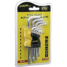TKÇ 9 Pcs Kısa Yıldız Alyan Anahtar Seti M-2 - 50HRC  (5492) Go Go
