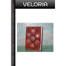 Veloria Özel Seri Ajanda Okul Eşyası Yazı Defteri Taşlı Deri Defter