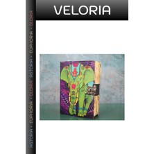 Veloria Premium Alışveriş Okul Hatıra Fil Tasarımı Deri Defter