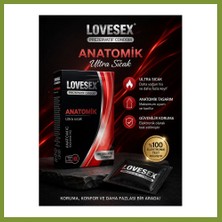 Bezos Lovesex Anatomik Prezervatif Ultra Sıcak Etkili Kondom Yüksek Hassasiyet ve Koruma 1 Adet Vlr
