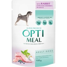 Optimeal Tavşanlı Yaban Mersinli Yaş Küçük Irk Yetişkin Köpek Maması 85 gr