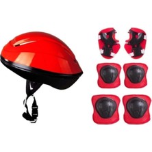 Kask Dizlik Dirseklik Koruyucu Set, Kırmızı, Model FRSC-180