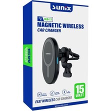 Bbtech Sunix Magsafe 15W Hızlı Şarj Araç Içi Telefon Tutucu;siyah