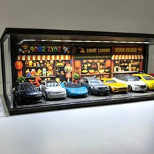 Velora LED Işıklı Garaj Modeli, 1/64 Ölçek 8 Araç Kapasitesine Sahip