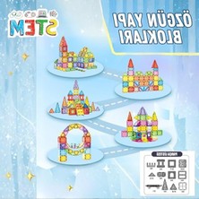 Velora 100 Parça Manyetik Yapı Blokları Seti, 7,5 cm Boyutunda Eğitici Oyun
