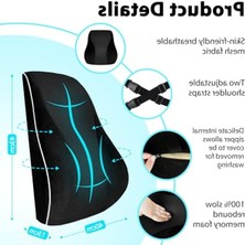 Velora Hafızalı Köpük Sırt Yastığı, Ergonomik Bel Desteği, Çift Taraflı