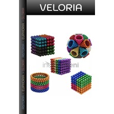Veloria Özel Seri Ofis Aksesuarı Zihin Geliştirici Magnacube Eğitici Manyetik Zeka Küpü 5mm