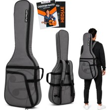 Velora Gri Renk Klasik Gitar Için Kalın Gigbag Taşıma Çantası