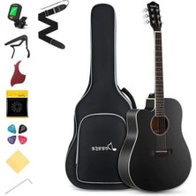 Velora Cutaway Akustik Gitar Seti, Siyah Renk Seçeneği ile Şık Görünüm