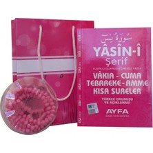 Ayfa Basın Yayın 245PEMBE - Mevlüt Hediyesi 128 Sayfa Yasin-I Şerif + Karton Kutulu + Gül Kokulu Tesbihli