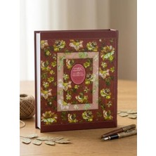 Velora Bordo Renkli 10X15 cm Fotoğraf Albümü, 200 Fotoğraf Kapasiteli Çiçek Desenli Tasarım