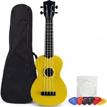Velora 4 Telli Sarı Renk Ukulele, Ahşap Gövde, Manuel Kullanım, 53 cm