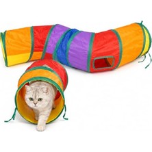 Velora Katlanabilir Kedi Oyun Tüneli 130X30X30 cm Dayanıklı Kumaş ile