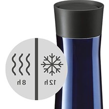 Velora Wmf Impulse Termos Bardak, 350 Ml, Otomatik Kapaklı, 360° Içim Özellikli, Içecekleri 8 Saat Sıcak ve 12 Saat Soğuk Tutar, Mavi