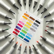 Velora 24’lü Alkol Bazlı Marker Kalem Seti, Brush ve Chisel Uçlarla