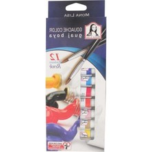 Velora 12 Renk Guaj Boya Tüp Seti, Sanatçılar Için 12 ml