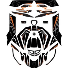Peugeot XP-400 Uyumlu Tank Pad Set Siyah Turuncu Redline Grafik