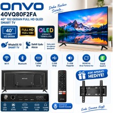 Onvo 40VQ80F2FA 40” 102 Ekran Full Hd QLED Smart Tv – Askı Aparatı Hediyeli