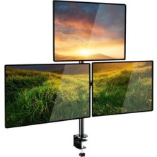 Velora Üç Ekran Montaj Asansörlü Monitör Standı, 13-27 Inç Uyumlu