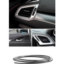 Velora 5 Metre Uzunlu Krom Gümüş Trim Fitili, Oto Geçmeli