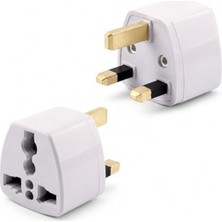 Velora Primex PX-420 Türk Prizini Ingiliz Prize Çevirici Adaptör, 250V Type-G Uk Priz Dönüştürücü, Hac Umre ve Seyahat Için Ingiliz Tipi Priz Çevirici, Beyaz