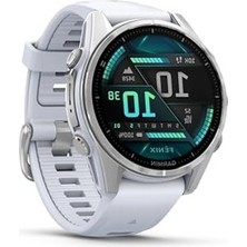 Velora Rn Fenix 8 43 Mm, Amoled Gümüş, Beyaz Taşlı Silikon Kayışlı, Akıllı Saat