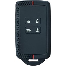 Velora Autohan Keys Austral, Megane 4, Talisman, Clio 5 Için Petek Desenli Silikon Anahtar Koruma Kılıfı, Siyah-Kırmızı
