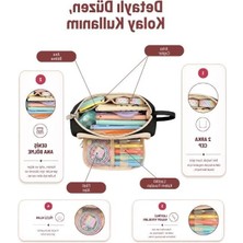 Velora Siyah Üçgen Kalemlik, Çok Bölmeli ve Geniş Kapasite