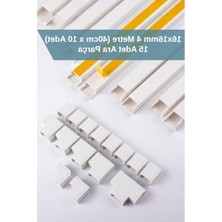 Velora 16X16MM Kendinden Yapışkanlı Kablo Kanalı Seti, 15 Adet Aparat ile