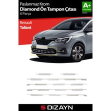 Drs Tuning S-Dizayn Renault Taliant Krom Ön Tampon Çıtası Diamond Model 6 Prç. 2021 Üzeri A+ Kalite