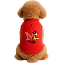 Velora Mpz Pets Kedi ve Köpek Kıyafeti & Elbisesi Kırmızı Mickey Mouse Atlet S