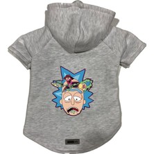 Velora Monopetz Kapişonlu Polar Sweatshirt Köpek ve Kedi Kıyafeti & Elbisesi Gri Rick And Morty 2 M