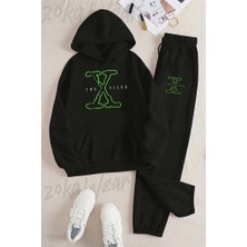 Zoka Wear Old Logo Dizi The x Files Baskılı Siyah Kapşonlu Takım