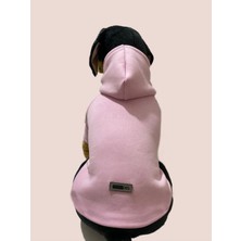 Velora Monopetz Kapişonlu Sweatshirt Köpek ve Kedi Kıyafeti - Düz Pembe Xs Beden